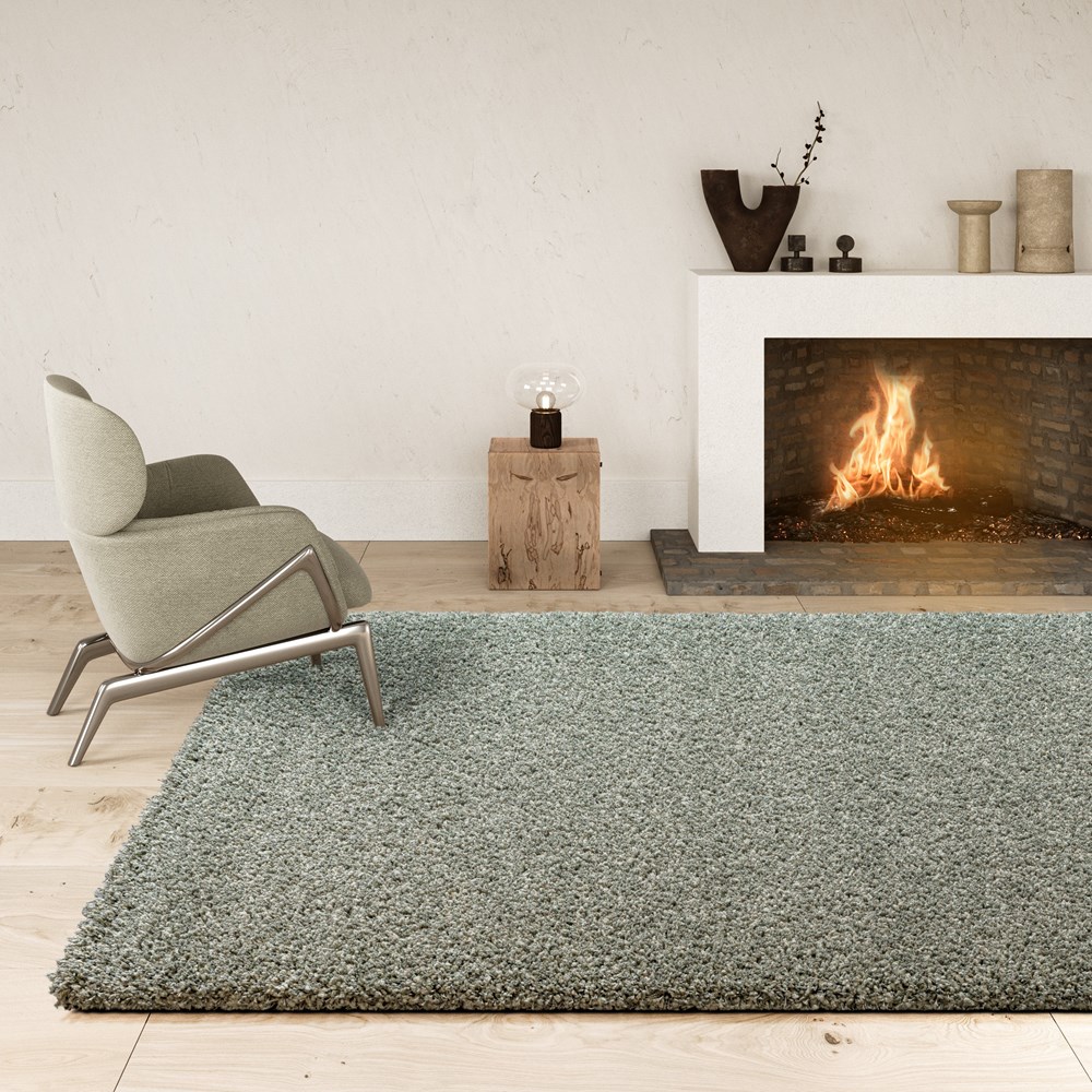 Twilight Speckled Shaggy Rugs 39001 4422 in Green